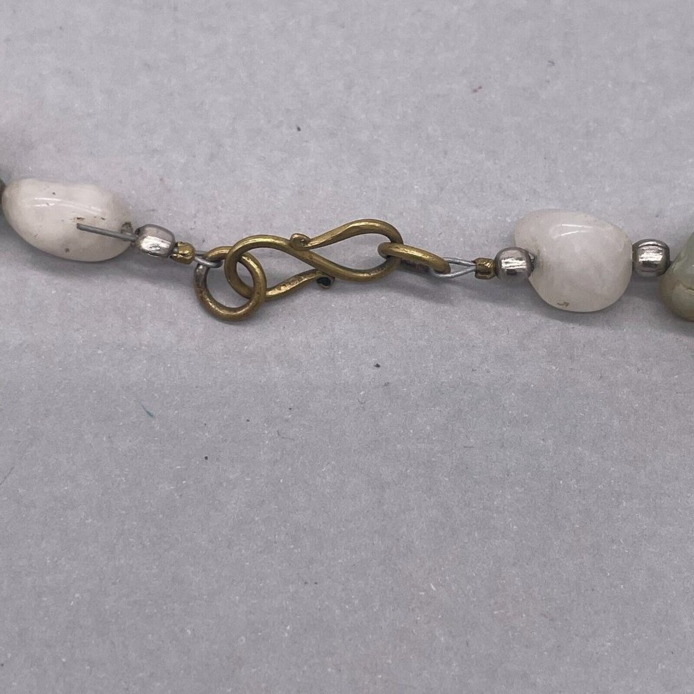 Multicolor Mixed Real Natural Stone Beaded Necklace Hook Closure 25 Inches - Picture 6 of 7